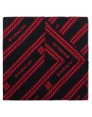 logo-print wool scarf