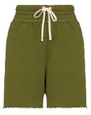 drawstring frayed hem shorts