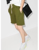 drawstring frayed hem shorts