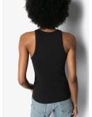 ribbed cotton-blend jersey racer back vest