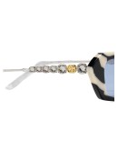 crystal-embellished rectangular-frame sunglasses