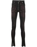 snake-tongue skinny jeans