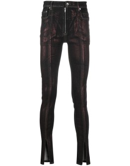snake-tongue skinny jeans