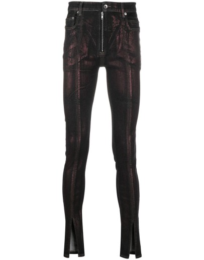 snake-tongue skinny jeans
