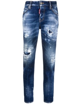 turn-up distressed jeans 