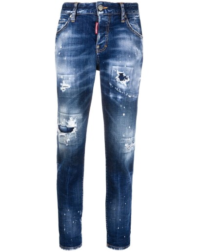 turn-up distressed jeans 
