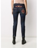 logo patch slim-fit jeans