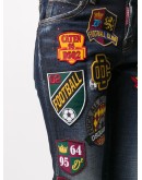 logo patch slim-fit jeans