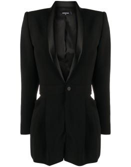 silk lapel suit jacket playsuit