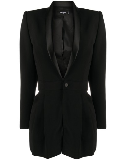 silk lapel suit jacket playsuit
