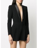 silk lapel suit jacket playsuit
