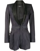satin lapel denim playsuit