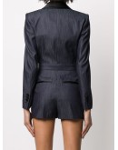satin lapel denim playsuit