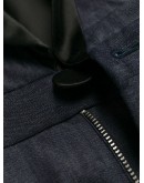 satin lapel denim playsuit