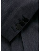 satin lapel denim playsuit