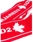 logo-jacquard fringed skinny scarf