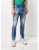 distressed slim-fit jeans