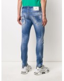 distressed slim-fit jeans