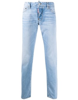 mid-rise slim-fit jeans