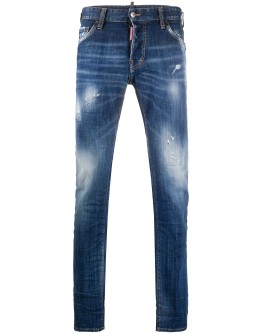 distressed slim-fit jeans