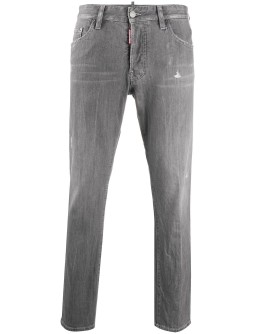 distressed slim-fit jeans