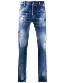 paint-splatter distressed-effect jeans