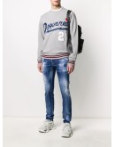 paint-splatter distressed-effect jeans