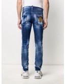 paint-splatter distressed-effect jeans