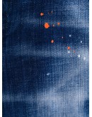 paint-splatter distressed-effect jeans