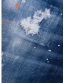 paint-splatter distressed-effect jeans