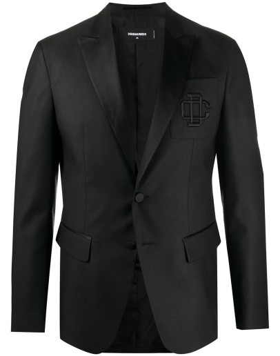 embroidered logo blazer
