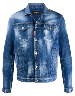 acid-wash denim jacket