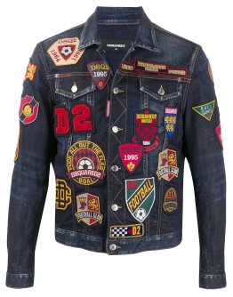 multiple-patch denim jacket
