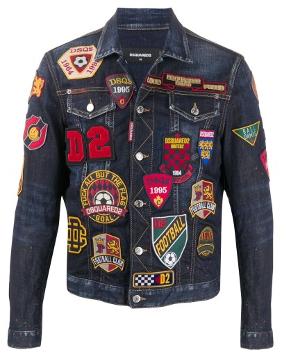multiple-patch denim jacket