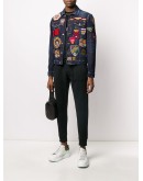 multiple-patch denim jacket