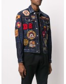 multiple-patch denim jacket