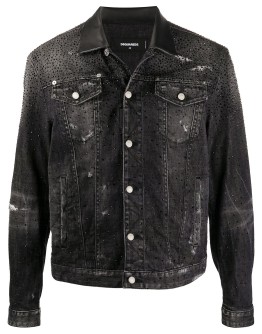 crystal-embellished denim jacket