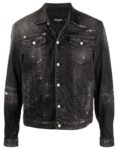 crystal-embellished denim jacket