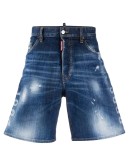 acid-wash denim shorts