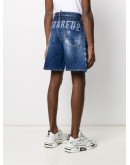 acid-wash denim shorts