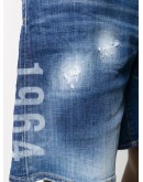 acid-wash denim shorts