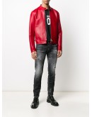 slim fit leather jacket