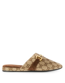 monogram pattern Horsebit mules