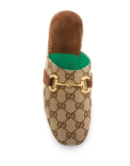 monogram pattern Horsebit mules