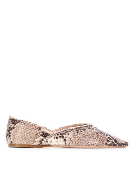 crystal-embellished snakeskin-effect ballerina shoes