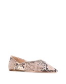 crystal-embellished snakeskin-effect ballerina shoes