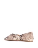 crystal-embellished snakeskin-effect ballerina shoes