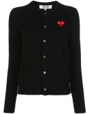 heart-patch knit cardigan