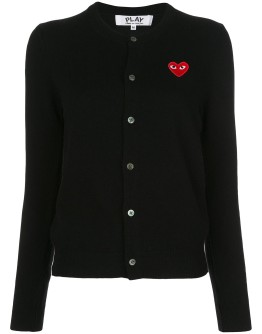 heart-patch knit cardigan