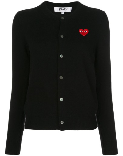 heart-patch knit cardigan